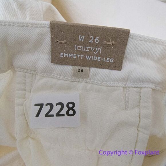 New! Madewell The Curvy Emmett Wide-Leg‎ Jean in Tile White, size 26 - Picture 13 of 16